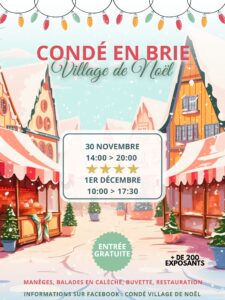 Affiche du marché de Noël de Condé-en-Brie 2024